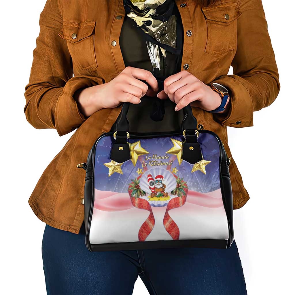 American Samoa Christmas Shoulder Handbag Seashell Santa Beach Vibes - Polynesian Pride