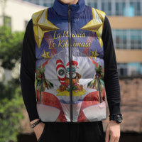 American Samoa Christmas Sleeveless Puffer Jacket Seashell Santa Beach Vibes - Polynesian Pride