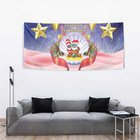 American Samoa Christmas Tapestry Seashell Santa Beach Vibes - Polynesian Pride