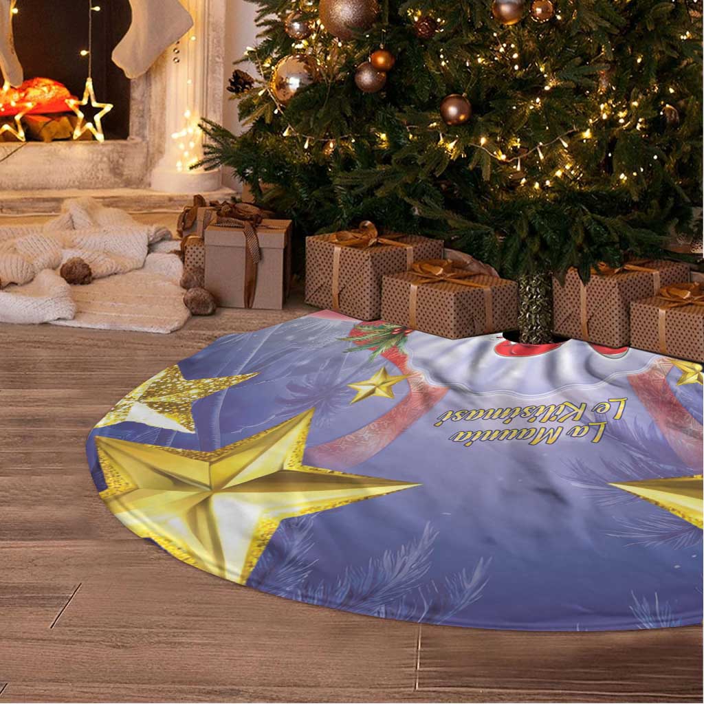 American Samoa Christmas Tree Skirt Seashell Santa Beach Vibes - Polynesian Pride