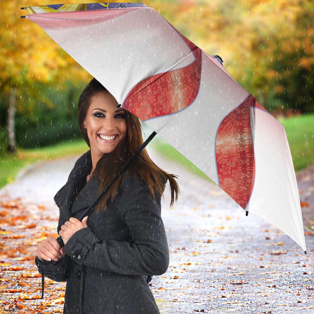 American Samoa Christmas Umbrella Seashell Santa Beach Vibes - Polynesian Pride