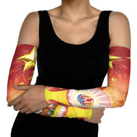 French Polynesia Christmas Arm Sleeves Seashell Santa Beach Vibes - Polynesian Pride