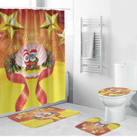 French Polynesia Christmas Bathroom Set Seashell Santa Beach Vibes - Polynesian Pride