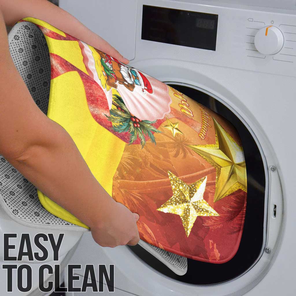 French Polynesia Christmas Bathroom Set Seashell Santa Beach Vibes - Polynesian Pride