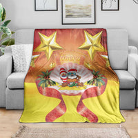 French Polynesia Christmas Blanket Seashell Santa Beach Vibes - Polynesian Pride