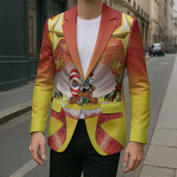 French Polynesia Christmas Blazer Seashell Santa Beach Vibes - Polynesian Pride