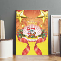 French Polynesia Christmas Canvas Wall Art Seashell Santa Beach Vibes - Polynesian Pride