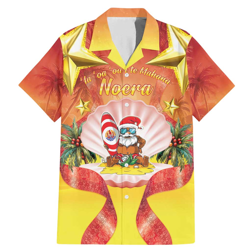 French Polynesia Christmas Family Matching Mermaid Dress and Hawaiian Shirt Seashell Santa Beach Vibes - Polynesian Pride