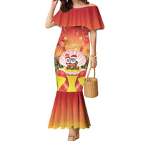 French Polynesia Christmas Family Matching Mermaid Dress and Hawaiian Shirt Seashell Santa Beach Vibes - Polynesian Pride
