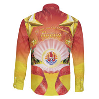 French Polynesia Christmas Family Matching Off Shoulder Short Dress and Hawaiian Shirt Seashell Santa Beach Vibes - Polynesian Pride