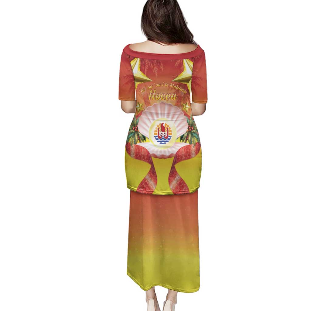 French Polynesia Christmas Family Matching Puletasi and Hawaiian Shirt Seashell Santa Beach Vibes - Polynesian Pride