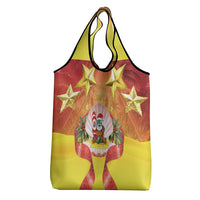 French Polynesia Christmas Grocery Bag Seashell Santa Beach Vibes - Polynesian Pride