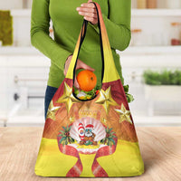 French Polynesia Christmas Grocery Bag Seashell Santa Beach Vibes - Polynesian Pride