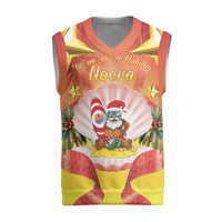 French Polynesia Christmas Knitted V-Neck Vest Seashell Santa Beach Vibes - Polynesian Pride