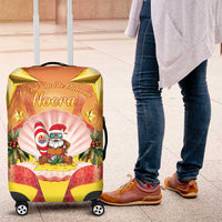 French Polynesia Christmas Luggage Cover Seashell Santa Beach Vibes - Polynesian Pride