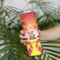 French Polynesia Christmas Skinny Tumbler Seashell Santa Beach Vibes - Polynesian Pride
