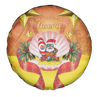 French Polynesia Christmas Spare Tire Cover Seashell Santa Beach Vibes - Polynesian Pride