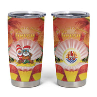 French Polynesia Christmas Tumbler Cup Seashell Santa Beach Vibes - Polynesian Pride