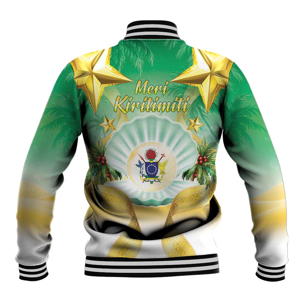 Cook Islands Christmas Baseball Jacket Seashell Santa Beach Vibes - Polynesian Pride