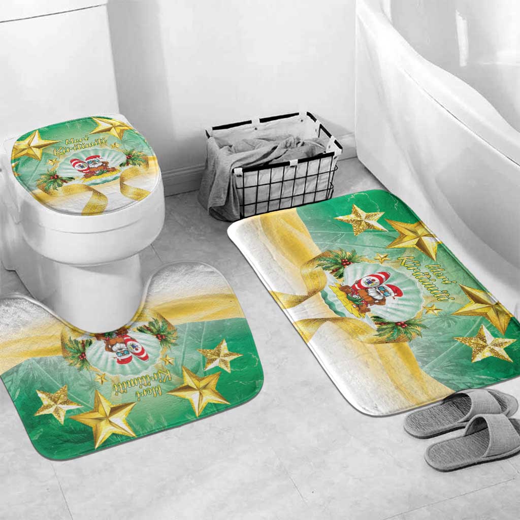 Cook Islands Christmas Bathroom Set Seashell Santa Beach Vibes - Polynesian Pride