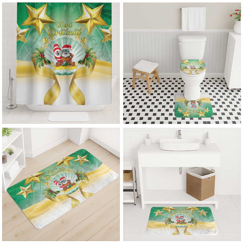 Cook Islands Christmas Bathroom Set Seashell Santa Beach Vibes - Polynesian Pride