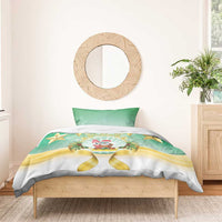 Cook Islands Christmas Bedding Set Seashell Santa Beach Vibes - Polynesian Pride