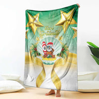 Cook Islands Christmas Blanket Seashell Santa Beach Vibes - Polynesian Pride