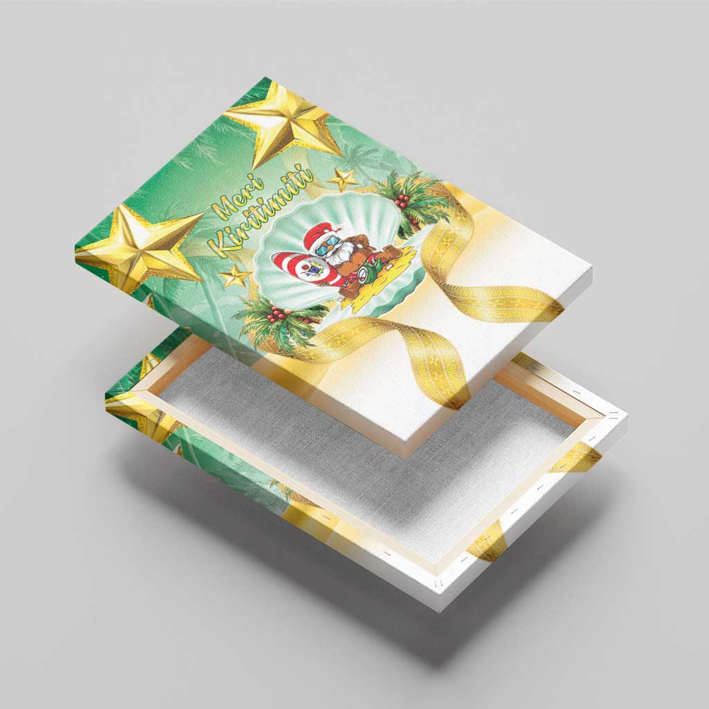 Cook Islands Christmas Canvas Wall Art Seashell Santa Beach Vibes - Polynesian Pride