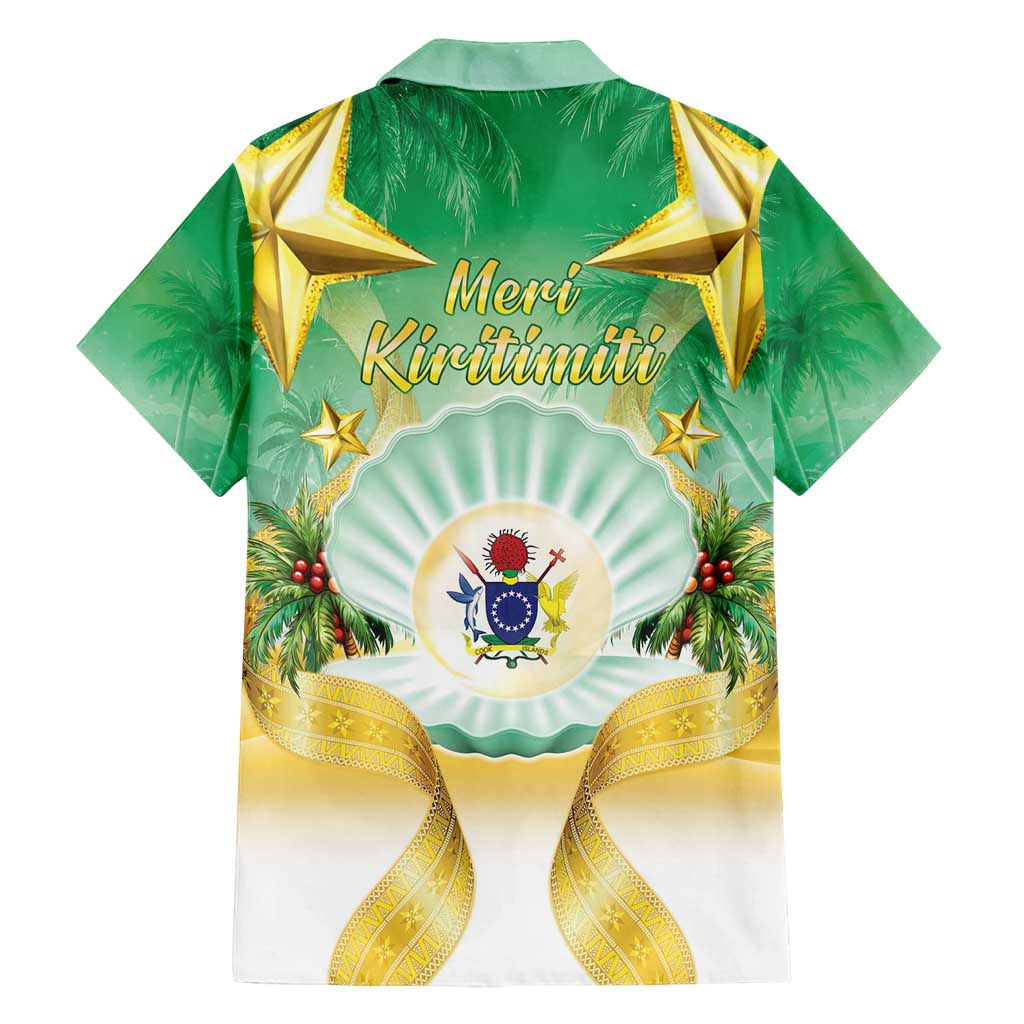Cook Islands Christmas Family Matching Off Shoulder Short Dress and Hawaiian Shirt Seashell Santa Beach Vibes - Polynesian Pride