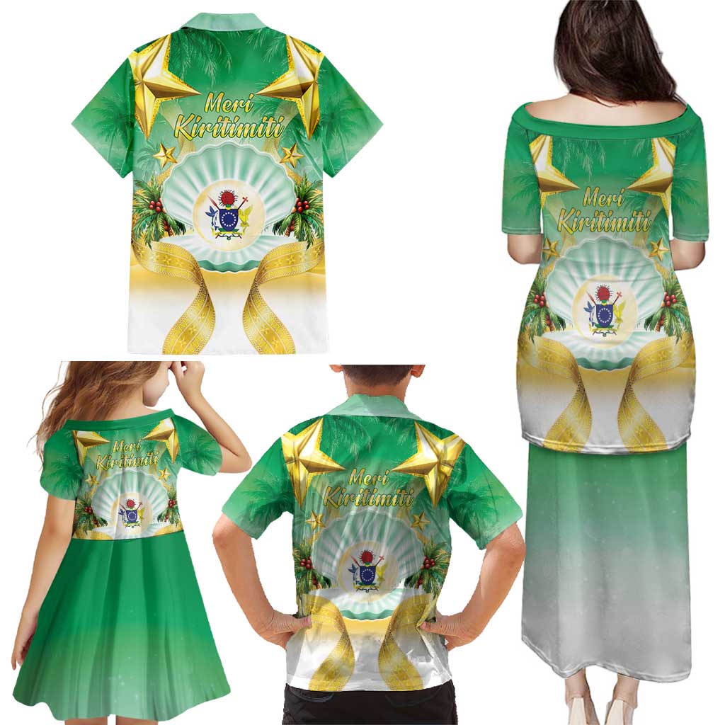 Cook Islands Christmas Family Matching Puletasi and Hawaiian Shirt Seashell Santa Beach Vibes - Polynesian Pride