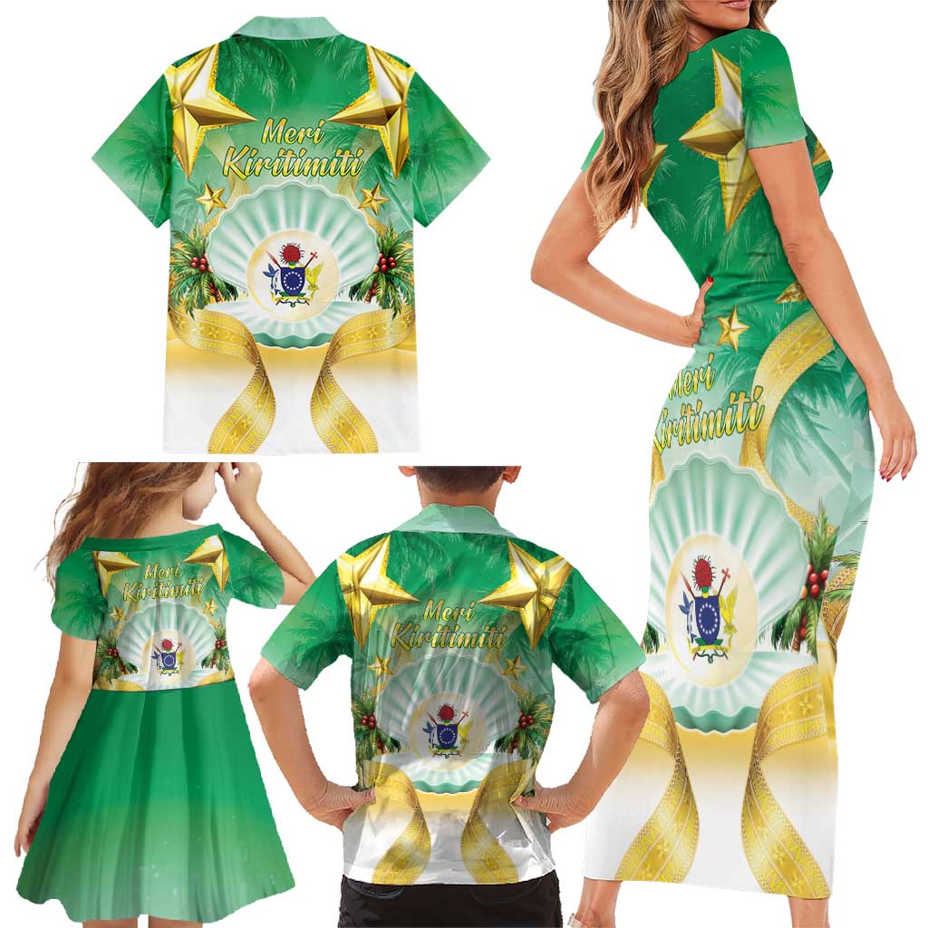 Cook Islands Christmas Family Matching Short Sleeve Bodycon Dress and Hawaiian Shirt Seashell Santa Beach Vibes - Polynesian Pride