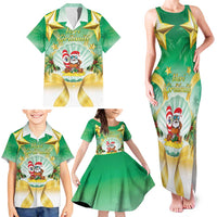 Cook Islands Christmas Family Matching Tank Maxi Dress and Hawaiian Shirt Seashell Santa Beach Vibes - Polynesian Pride