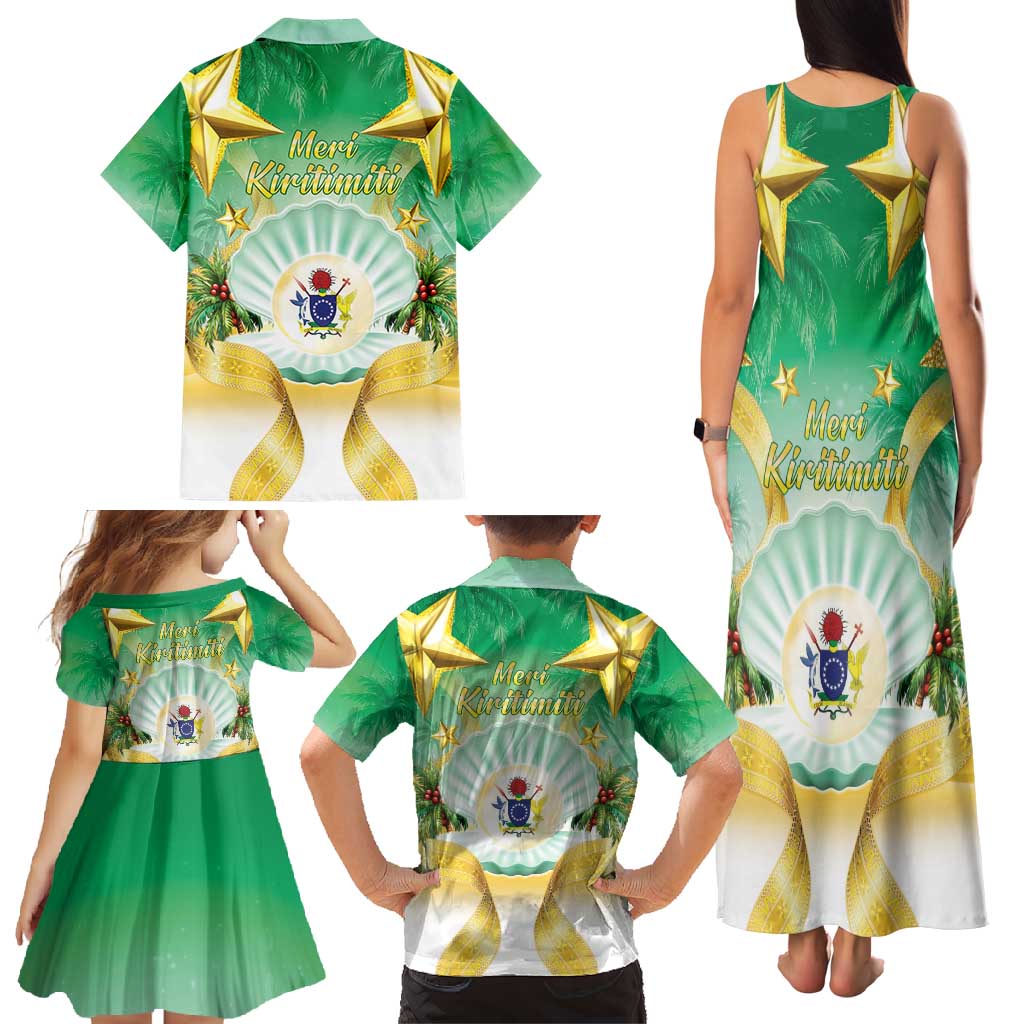Cook Islands Christmas Family Matching Tank Maxi Dress and Hawaiian Shirt Seashell Santa Beach Vibes - Polynesian Pride