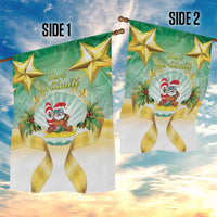 Cook Islands Christmas Garden Flag Seashell Santa Beach Vibes - Polynesian Pride