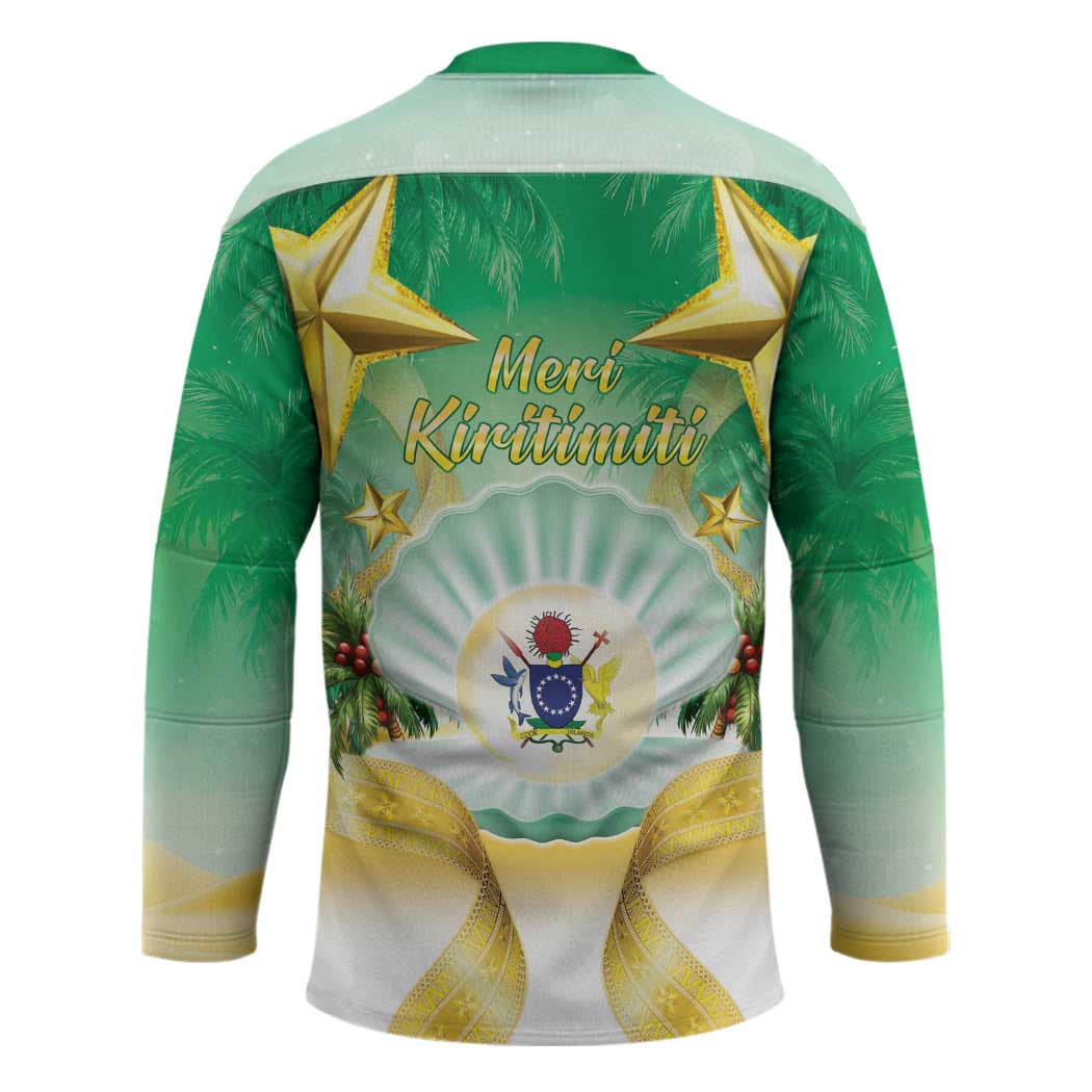 Cook Islands Christmas Hockey Jersey Seashell Santa Beach Vibes - Polynesian Pride