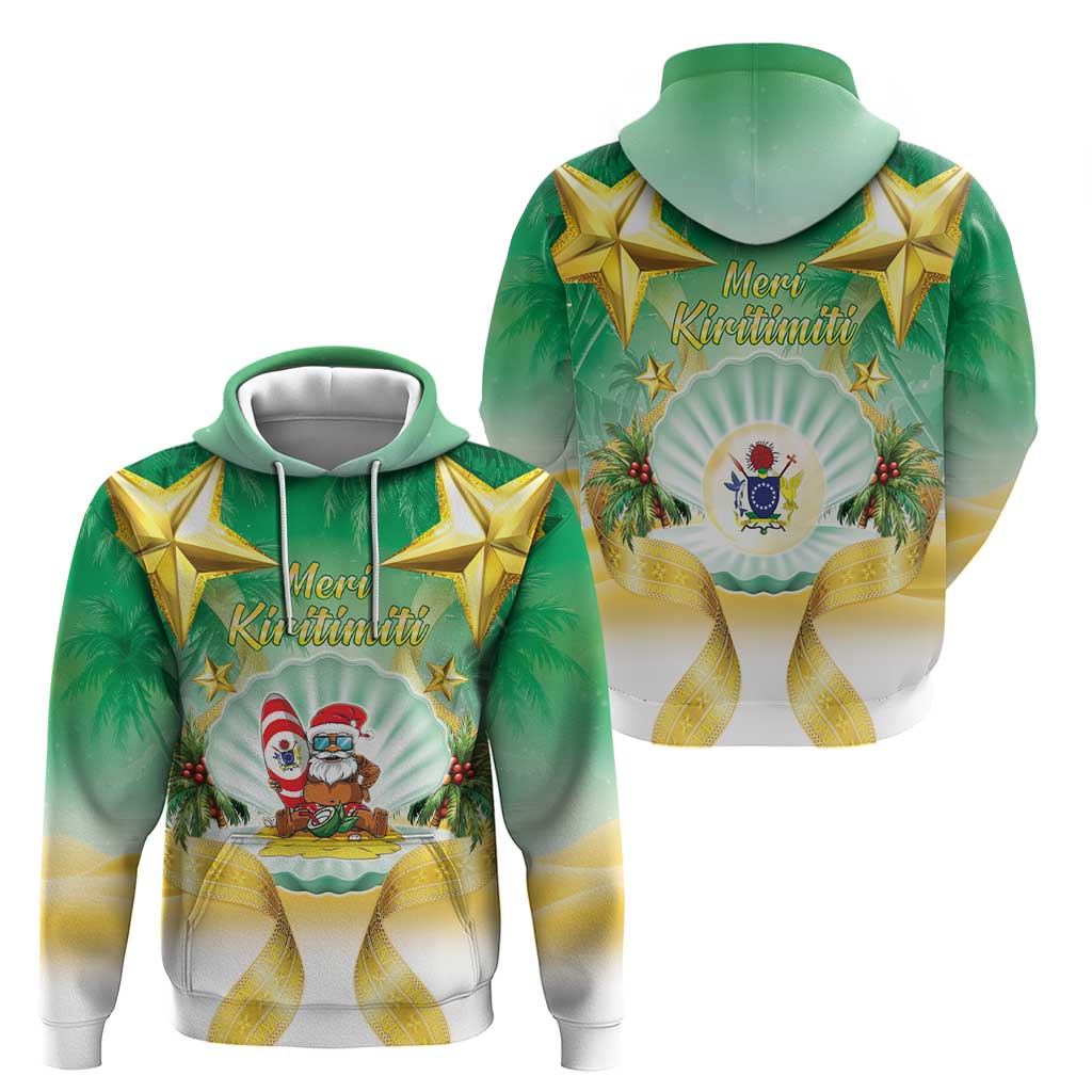 Cook Islands Christmas Hoodie Seashell Santa Beach Vibes - Polynesian Pride