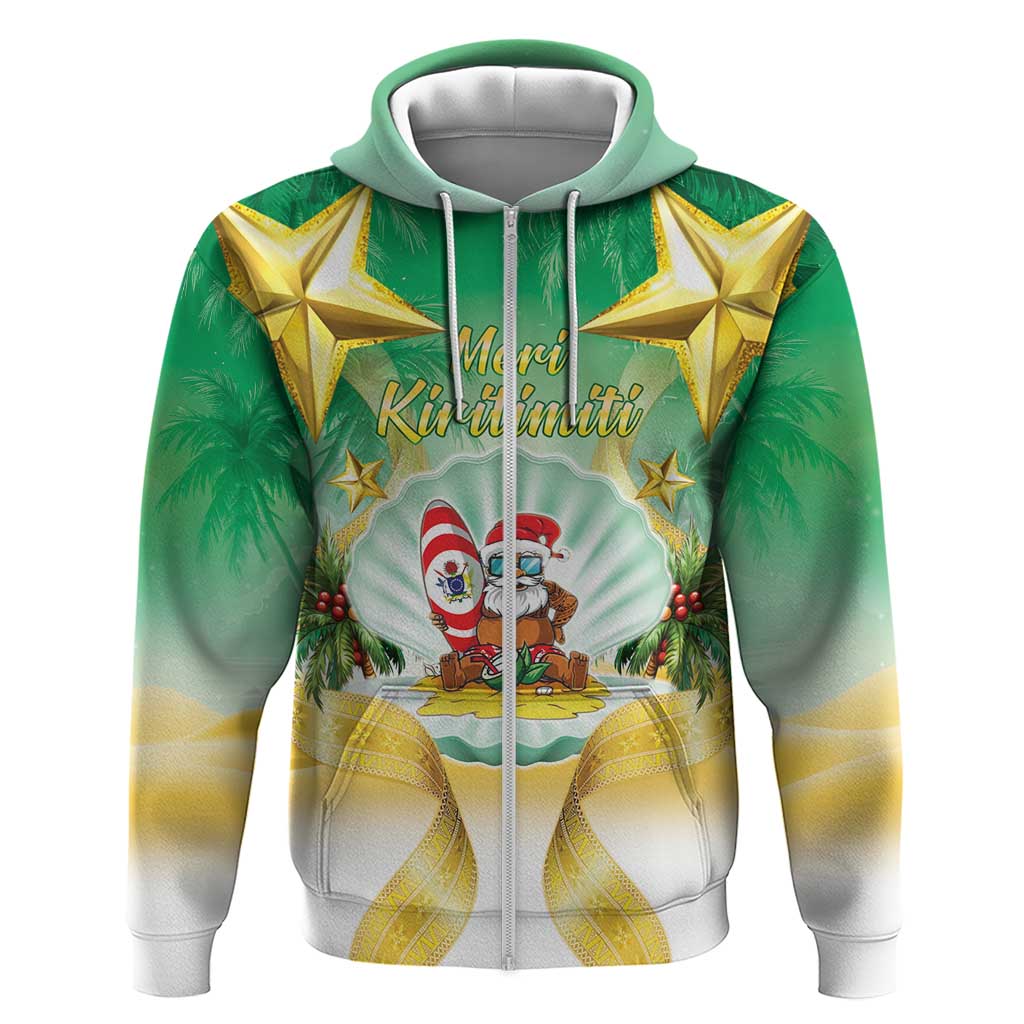 Cook Islands Christmas Hoodie Seashell Santa Beach Vibes - Polynesian Pride