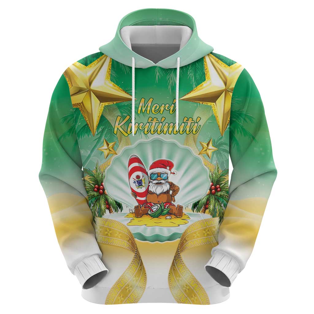 Cook Islands Christmas Hoodie Seashell Santa Beach Vibes - Polynesian Pride