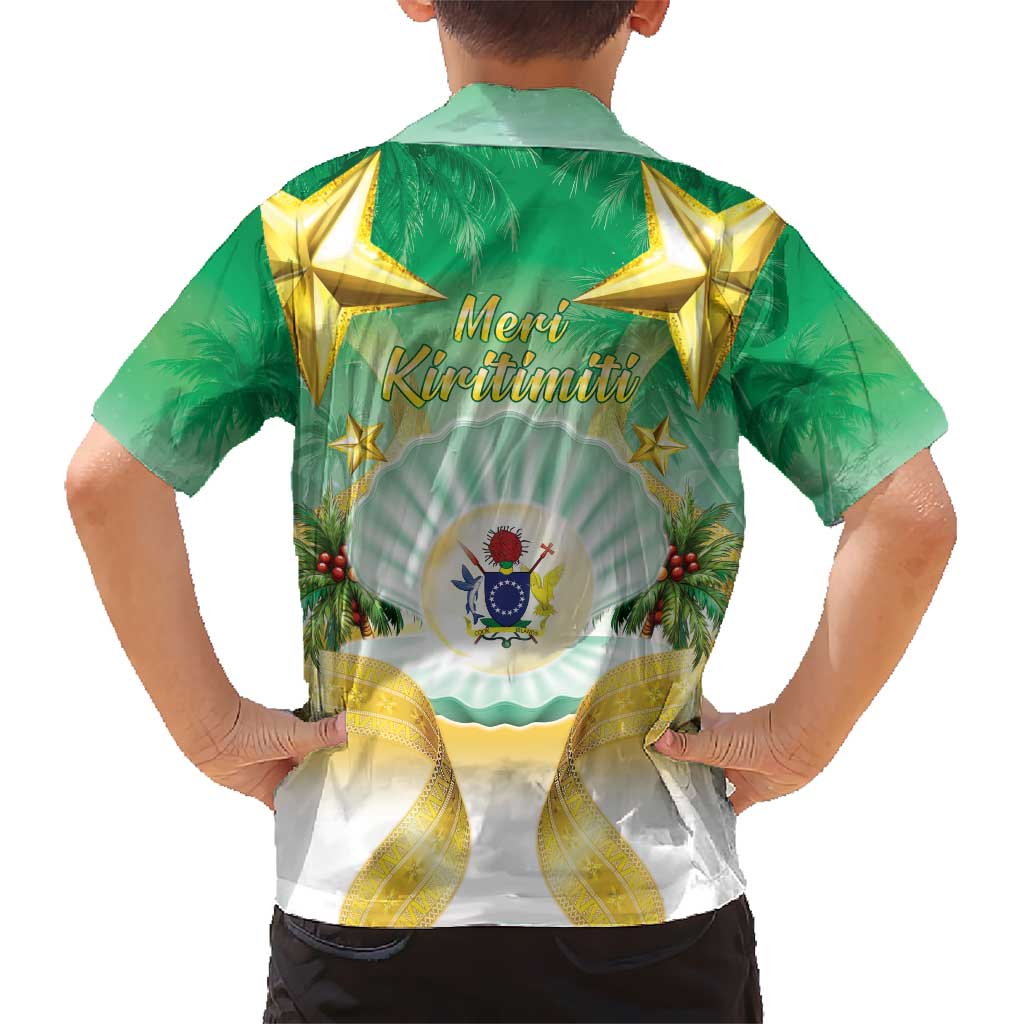 Cook Islands Christmas Kid Hawaiian Shirt Seashell Santa Beach Vibes - Polynesian Pride
