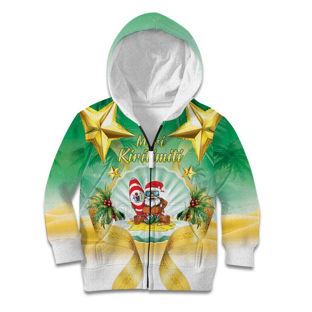 Cook Islands Christmas Kid Hoodie Seashell Santa Beach Vibes - Polynesian Pride