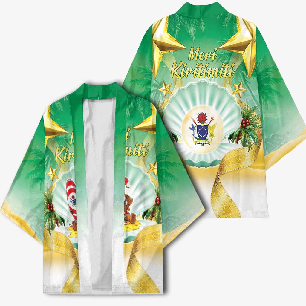 Cook Islands Christmas Kimono Seashell Santa Beach Vibes - Polynesian Pride