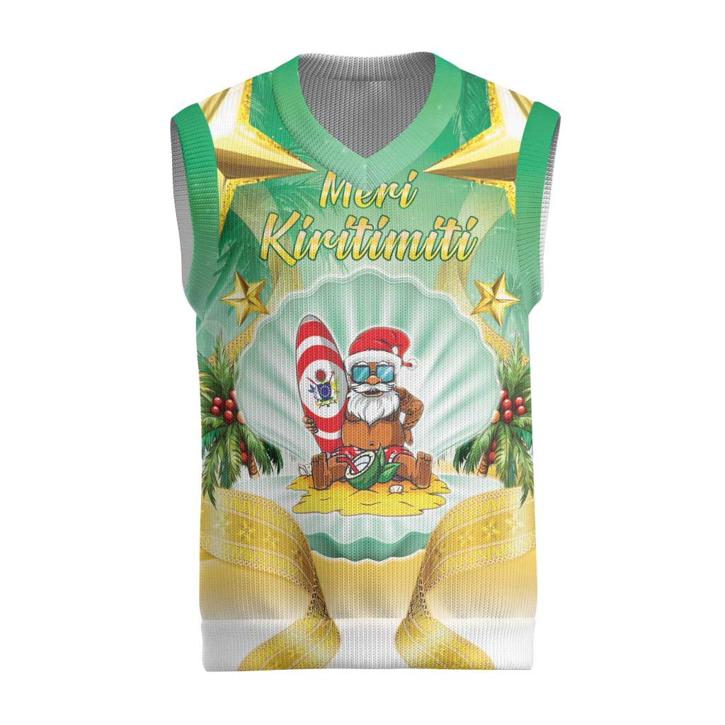 Cook Islands Christmas Knitted V-Neck Vest Seashell Santa Beach Vibes - Polynesian Pride