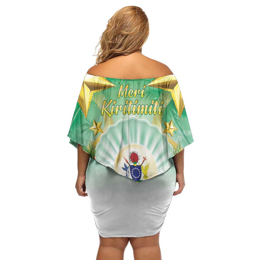 Cook Islands Christmas Off Shoulder Short Dress Seashell Santa Beach Vibes - Polynesian Pride
