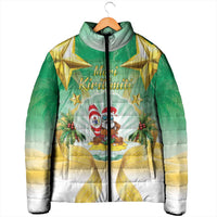Cook Islands Christmas Padded Jacket Seashell Santa Beach Vibes - Polynesian Pride