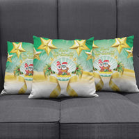 Cook Islands Christmas Pillow Cover Seashell Santa Beach Vibes - Polynesian Pride