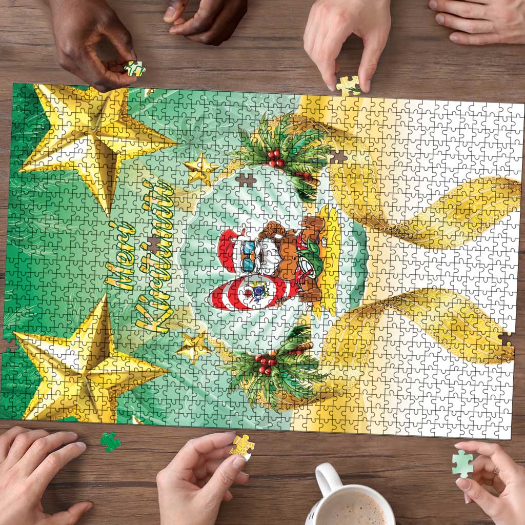 Cook Islands Christmas Puzzle Seashell Santa Beach Vibes - Polynesian Pride