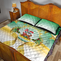 Cook Islands Christmas Quilt Bed Set Seashell Santa Beach Vibes - Polynesian Pride