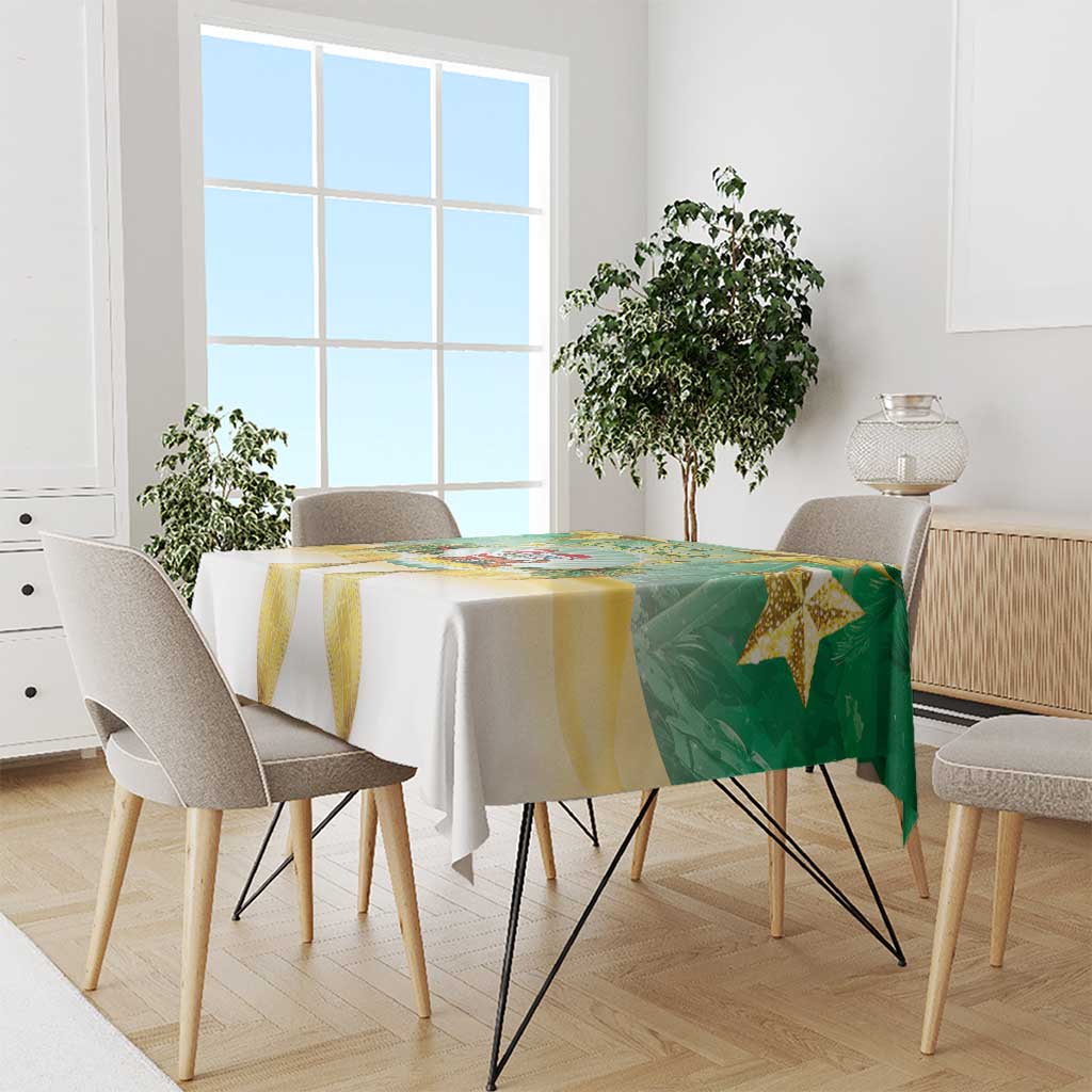 Cook Islands Christmas Tablecloth Seashell Santa Beach Vibes - Polynesian Pride