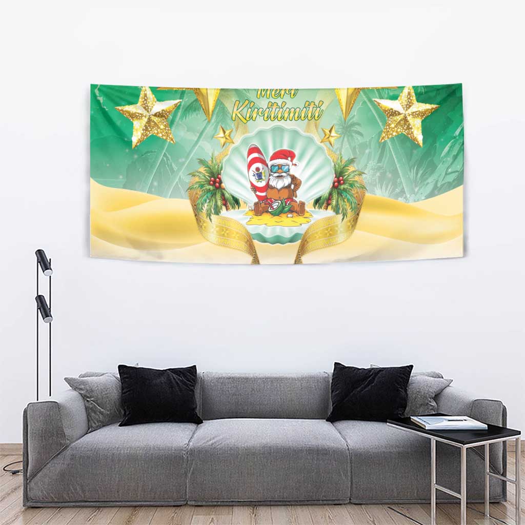 Cook Islands Christmas Tapestry Seashell Santa Beach Vibes - Polynesian Pride