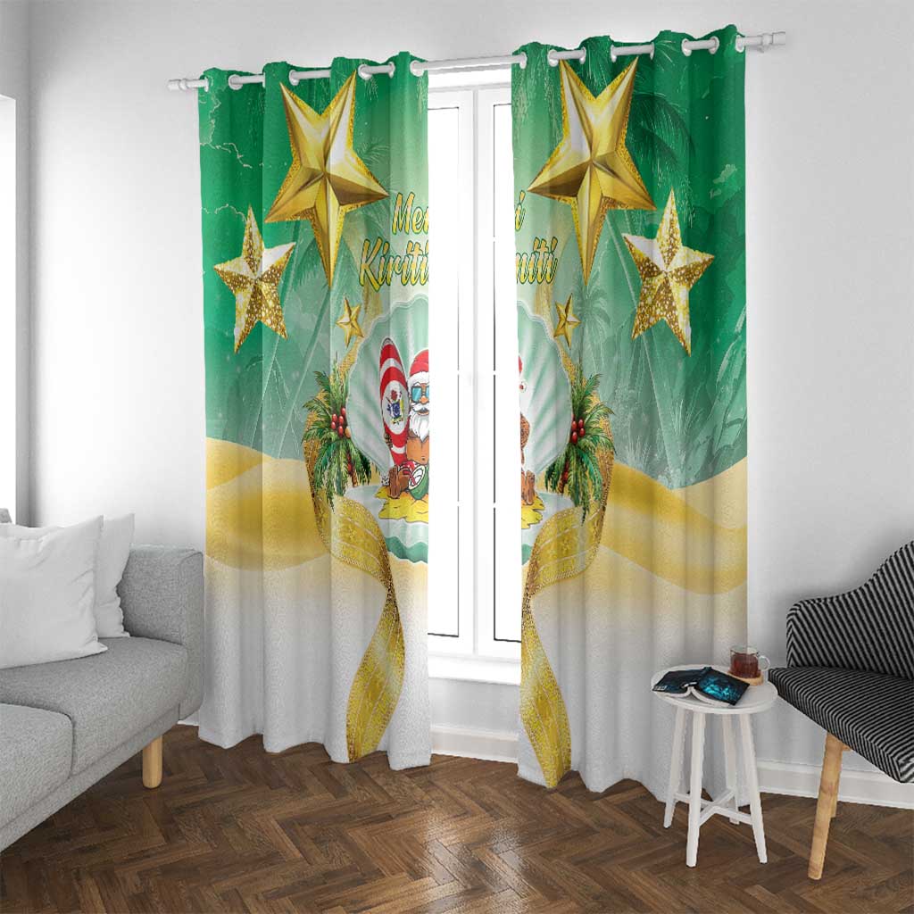 Cook Islands Christmas Window Curtain Seashell Santa Beach Vibes - Polynesian Pride